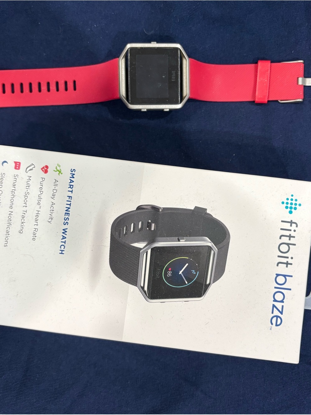 fitbit Blaze Smartwatch with Bright Pink Band